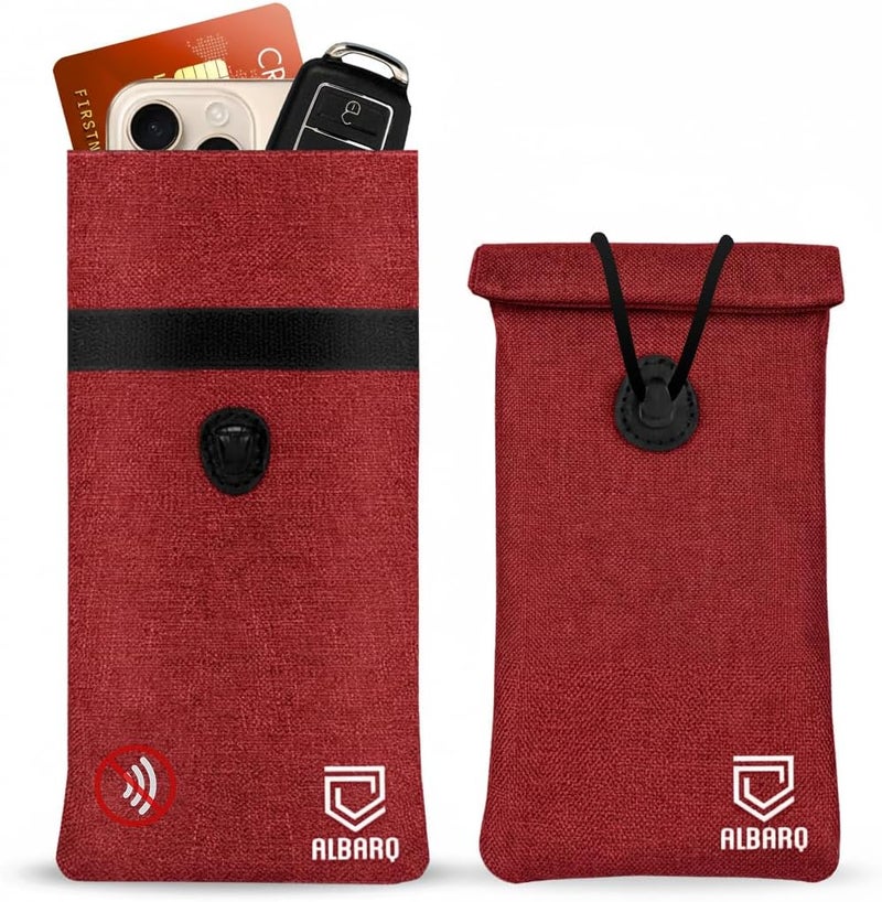 ALBARQ Premium Faraday Bag EMF Blocker Case for Cell Phone Size 8inx4in Fits All Smartphones Anti Shield Sleeve Pouch Fabric Faraday Bags Phones SmartDot 5G RF Car Key Fob Signal Data Blocking - Image 1